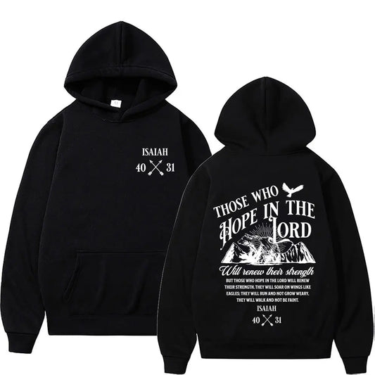 Graphic Christian Hoodie - "Those Who Hope In The Lord"